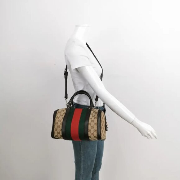 Gucci Vintage Web Boston Bag GG Canvas - Picture 5 of 10